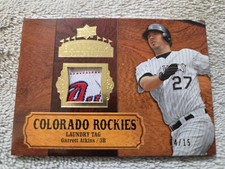 2008 Upper Deck Ballpark GARRETT ATKINS Laundry Tag #/15 Colorado Rockies