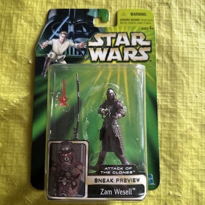 hasbro STAR WARS episode II Attack of the Clones Sneak Preview ZAM WESELL nip 4+