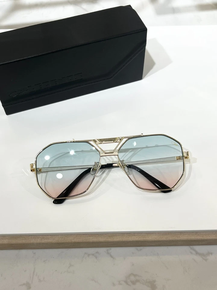 con etiquetas Cazal MOD9058 Estilo Metal Gafas de sol Unisex Chic Cuadrado Vacaciones Look Foto 3 de 4