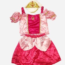 Princess Aurora Sleeping Beauty Costume Set with Tiara Size XS 4-5T Pink NWOT