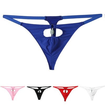 Herren G Strings Hohl Schritt Offen Unterwäsche O Ring Loch Elastisch Tangas