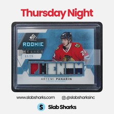 2015 SP GAME USED ARTEMI PANARIN ROOKIE PHENOM RELICS PLATINUM BLUE PATCH RC /25