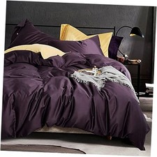Solid Color Dark Purple Duvet Cover Queen 90" x 90" A purple no Comforter 