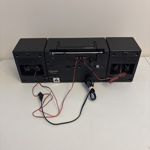 Vintage SONY Stereo Boombox AM/FM Dual Cassette Tape CFS-W370 AC/DC RADIO WORKS - Picture 7 of 11