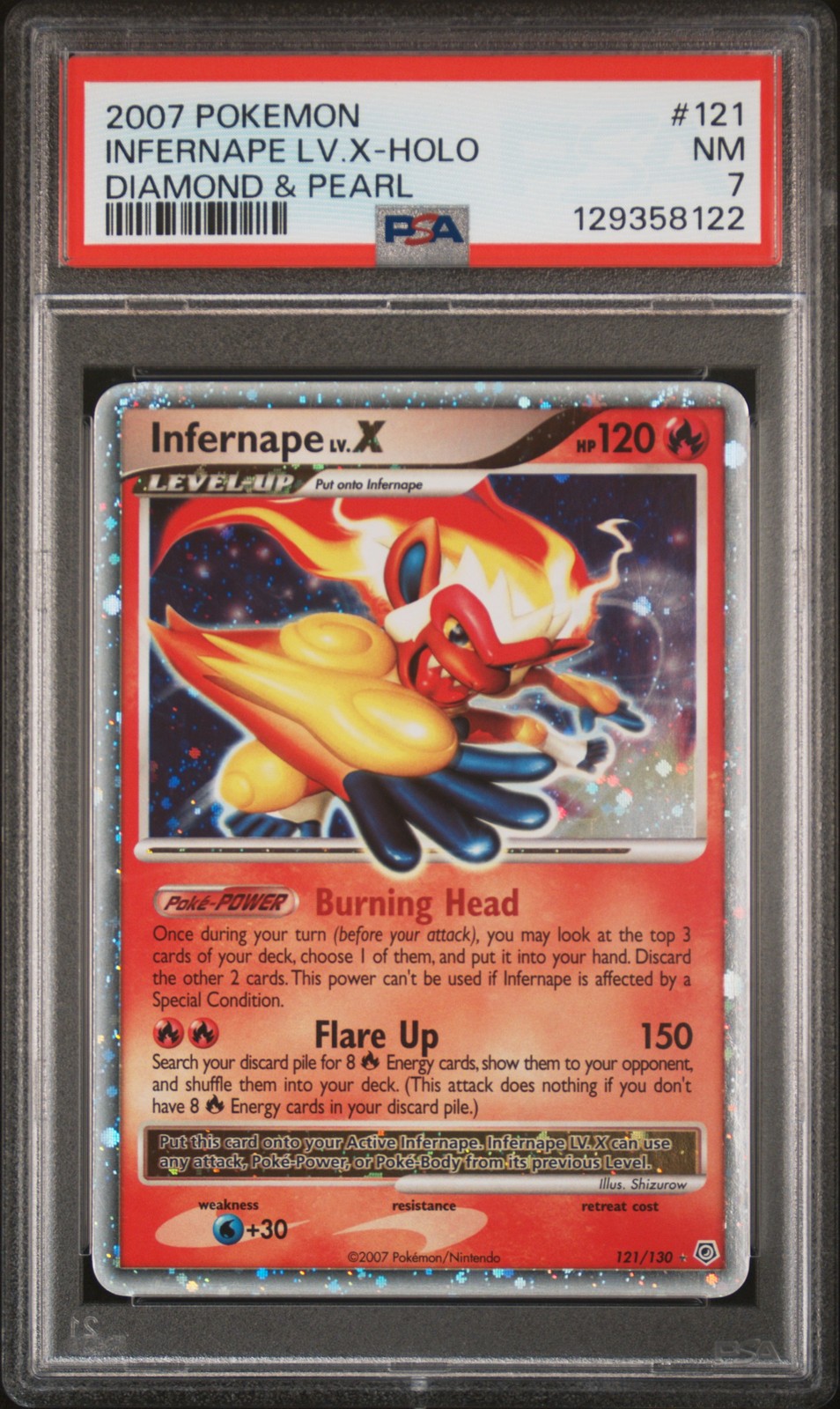 Pokemon Infernape LV.X Holo Diamond & Pearl 121/130 PSA 7