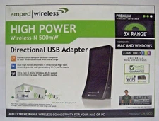 Amped Wireless High Power Wireless-N 500mW Directional USB Adapter (UA1000) 
