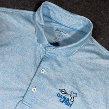 Johnnie-O Polo Shirt Mens XL Blue Golf UPF 50 Stretch Performance Geometric