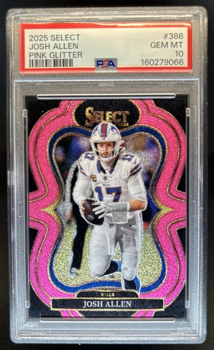 2025 Panini Select Josh Allen Suite Level Pink Glitter Prizm #/15 Bills PSA 10