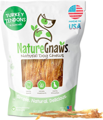 Nature Gnaws USA Turkey Tendons for Dogs - Premium Natural Chew Treats for Do...