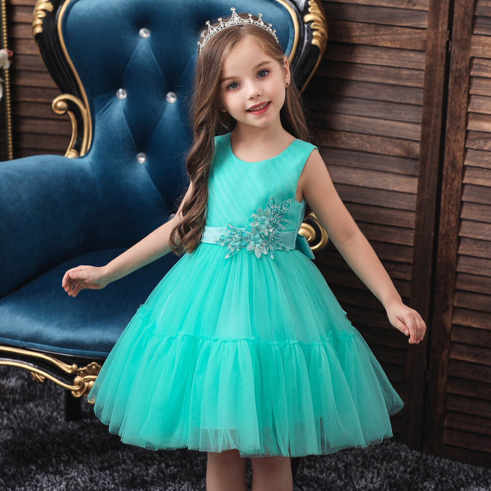 little girls formal dress flowers Princess dressess baby girls for wedding party Long Sleeves Prom Dresses