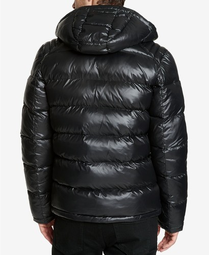 GUESS Men's Puffer Jacket Removable Hood - Black- NEW With Original Tags - Picture 5 of 6