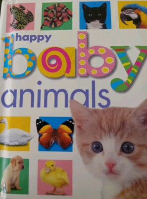 Happy Baby Animals Board Book Colorful Illustrations Educational Pictures