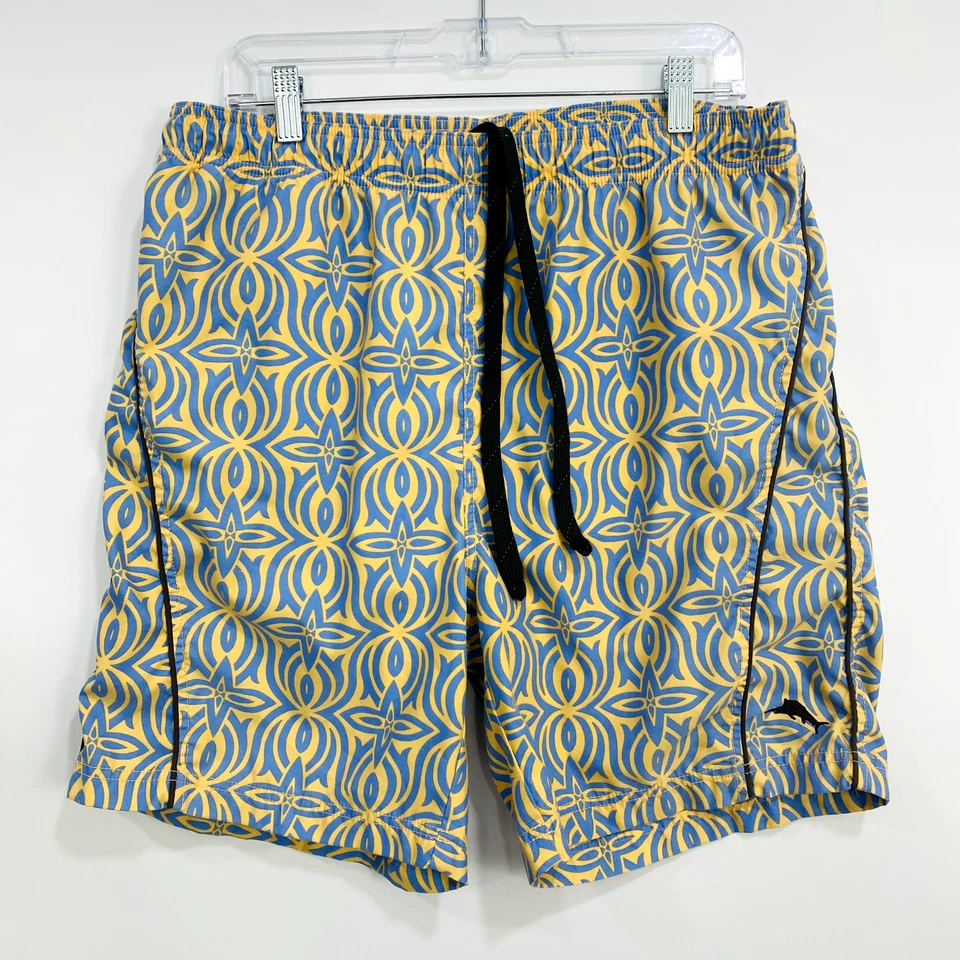 Bañador Tommy Bahama Relax Hombre Mediano 34W Azul Amarillo Cintura Elástica Foto 3 de 4