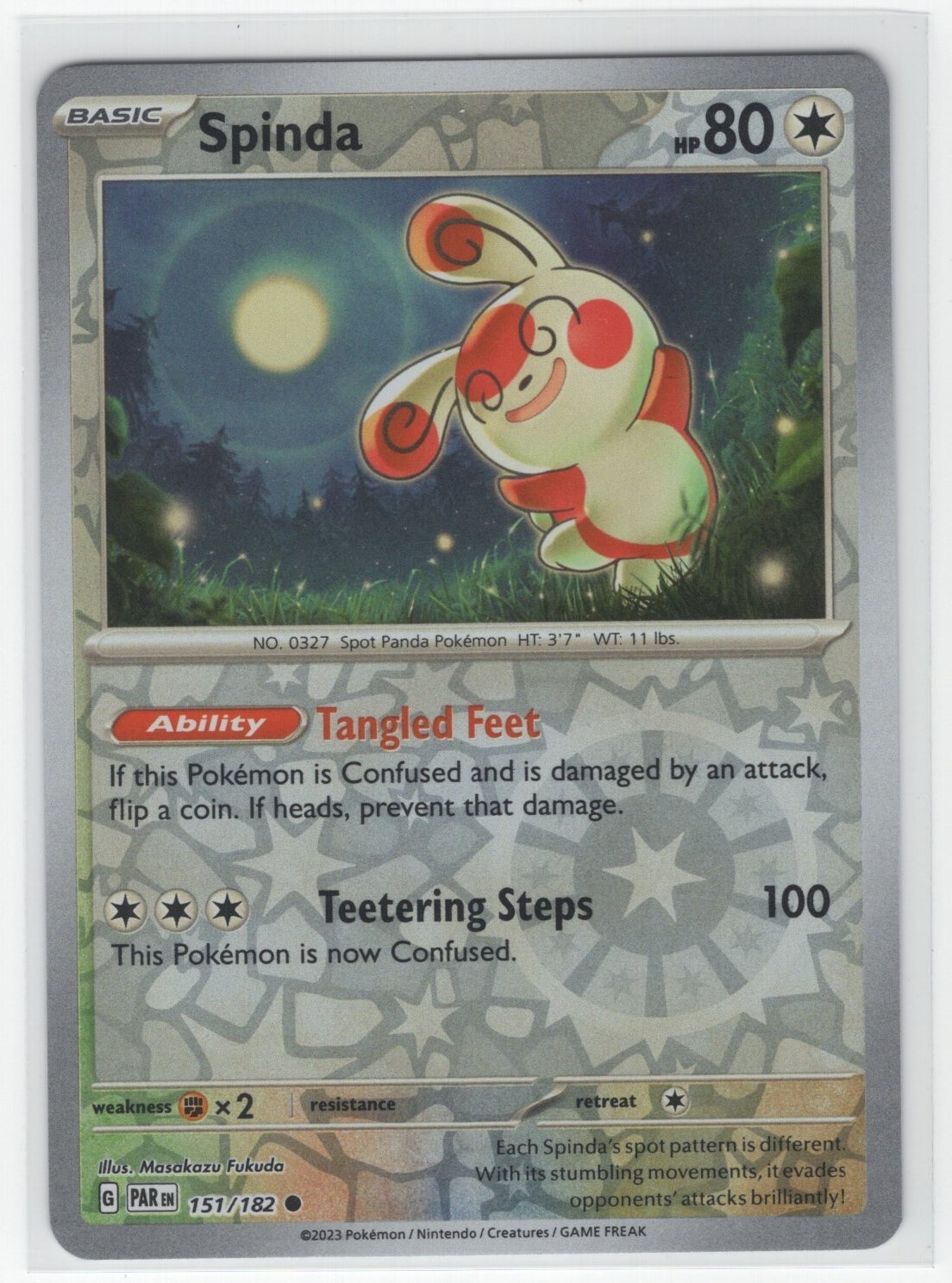 Pokemon Paradox Rift 151/182 Spinda Reverse Holo
