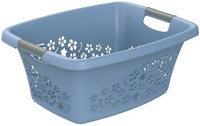 Rotho Flowers WäSchekorb WäSchebox WäSchesammler Kunststoff Hellblau 25 Liter