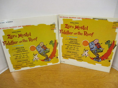 Zero Mostel in Fiddler on the Roof Original Broadcast Recording Vinyl Albums X 2
