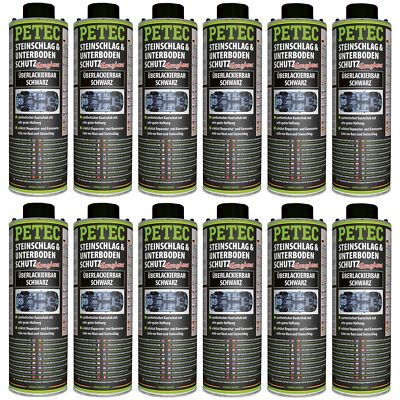 Petec 12x Stone Chip & Underbody Protection Rubber Paintable Black 1L