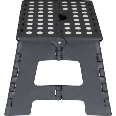 Produktbild von Hjh OFFICE 801200 Klapptritt 2 Stufen SOLID W1 Stahl Tritt Klappbar Bis 150kg Belastbar Klappsicherung Tragegriff Trittstufe Weiss