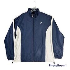Nike Full Zip Windbreaker Men's XXLarge Track Jacket Lined Navy Blue