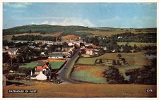 GATEHOUSE OF FLEET SCOTLAND UK~BIRDS EYE VIEW OF VILLAGE POSTCARD