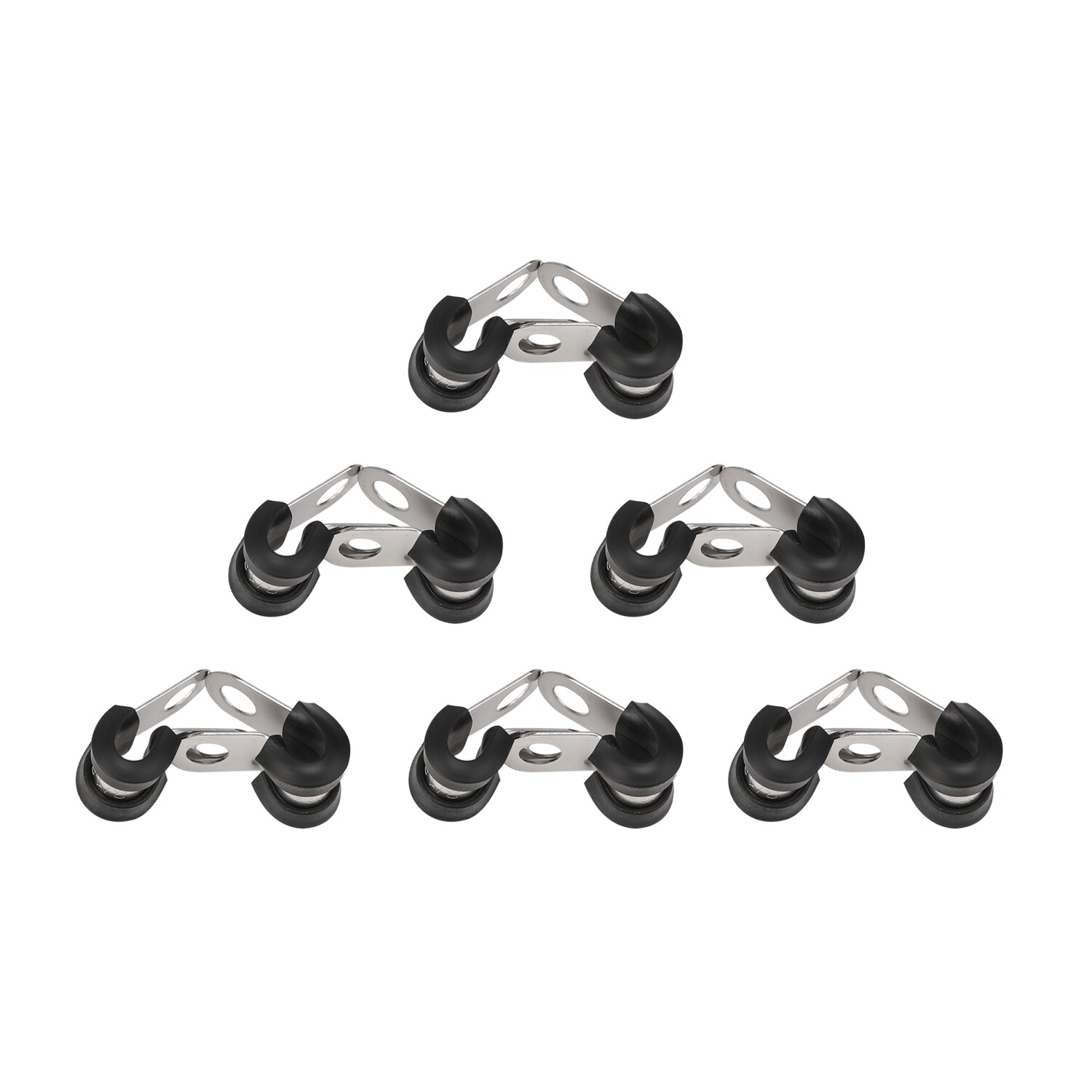 12PCS VEHICLE BRAKE PIPE CLIPS RUBBER LINED P CLIPS 3/16" (4.7MM) LINES