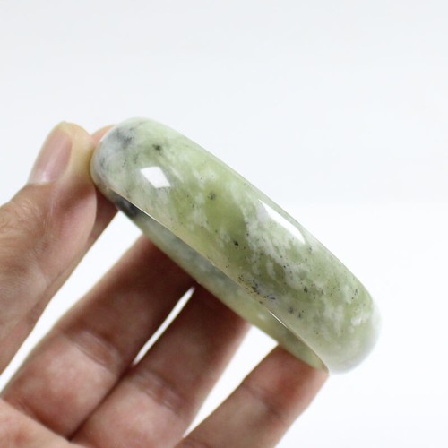 59mm Chinese Certified 100% Natural Green Black Xiu Jade Bracelet Bangle j5198 - Picture 6 of 11