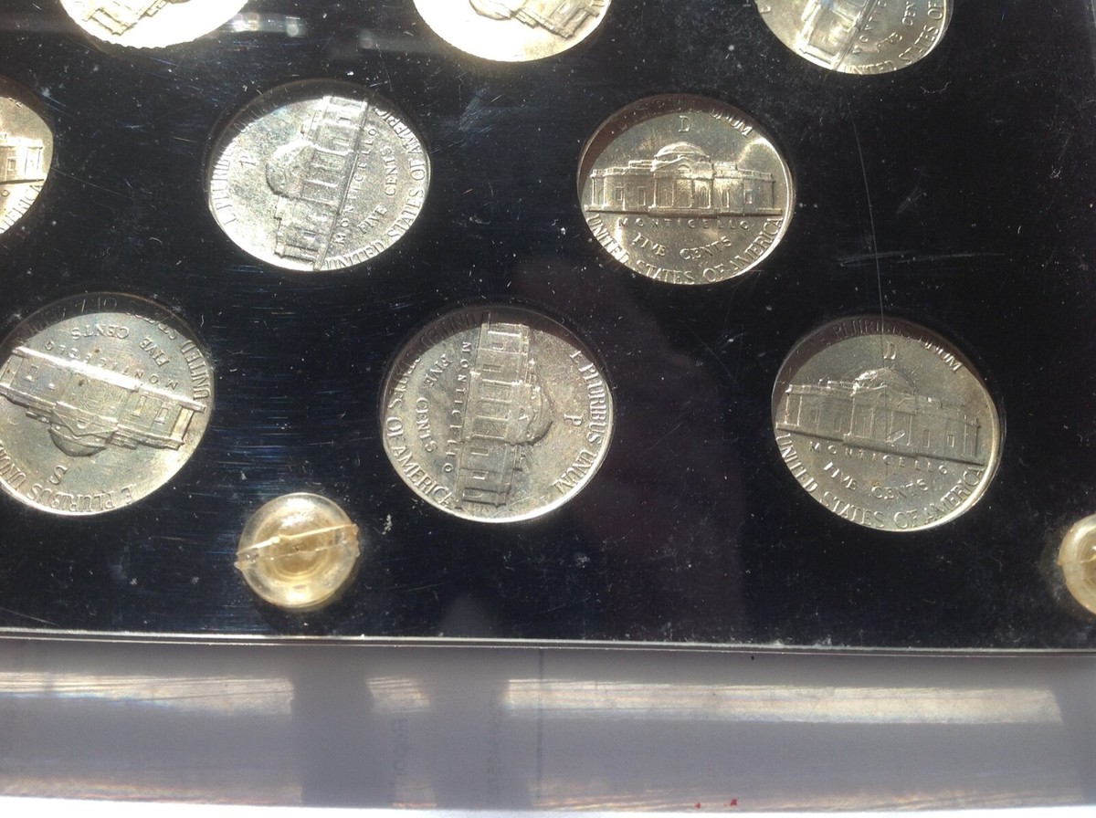 Vintage 1942 to 1945 US Wartime Silver Nickels in Capital Plastic