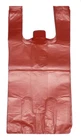 200 Red Plastic T-shirt Shopping Bags Handles Retail Grocery 11.5"x6"x21"