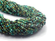 Natural Arizona Turquoise Rondelle Faceted 2 MM Beads Best Quality 12.5" Long