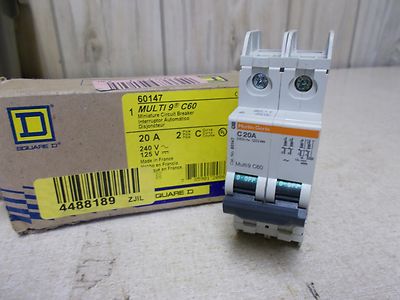 NEW Square D 60147 Multi-9 C60 Merlin Gerin C20A 20-Amp Circuit Breaker