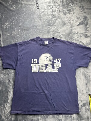 Vintage USAF T Shirt Mens Size XL Blue Eagle Air Force