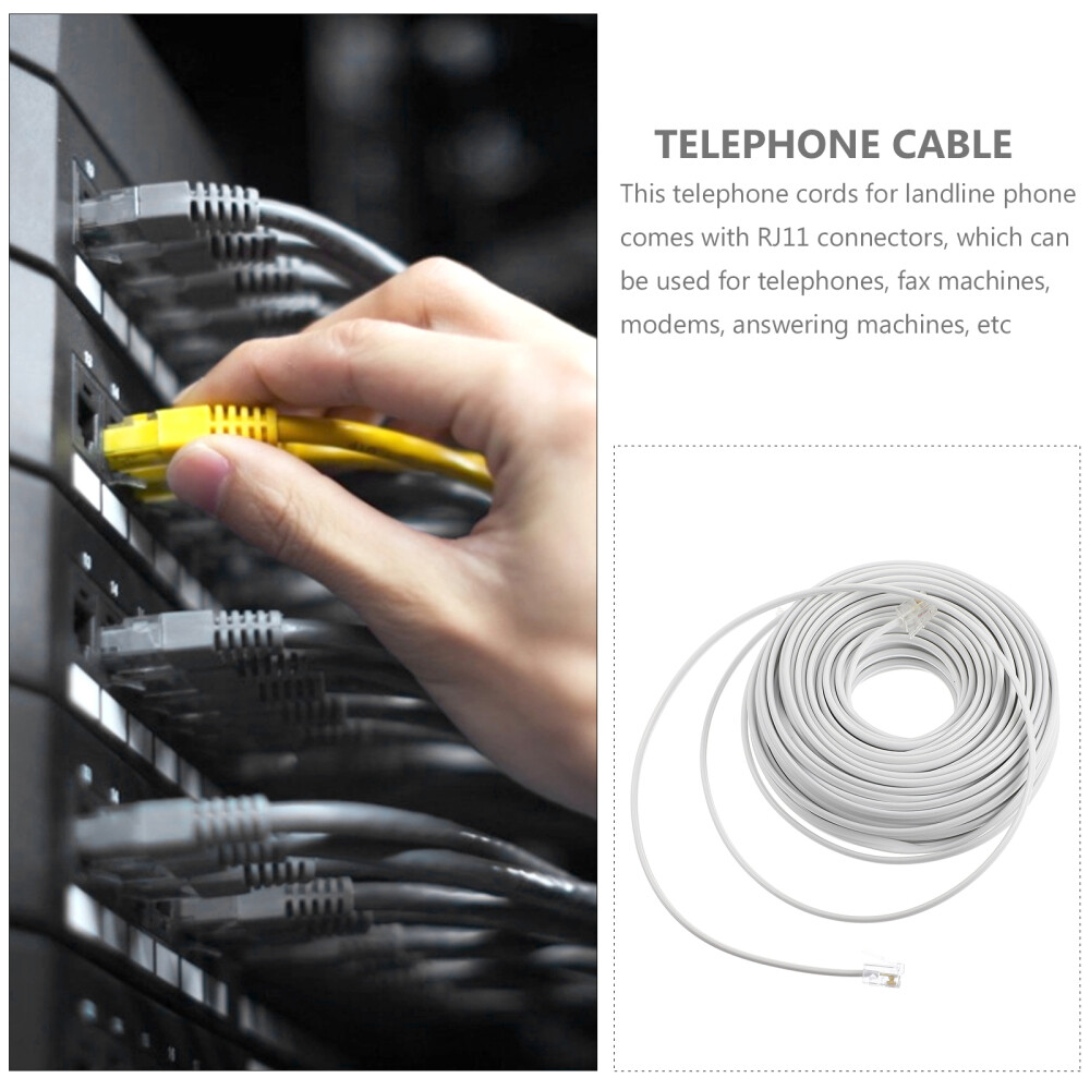 2 PCS Telephone Line Copper 4core Landline Cable Cord RJ11 Wire eBay