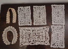 Centrini in pizzo di Burano anni '40, più due collettini per camicetta, 7 pezzi.