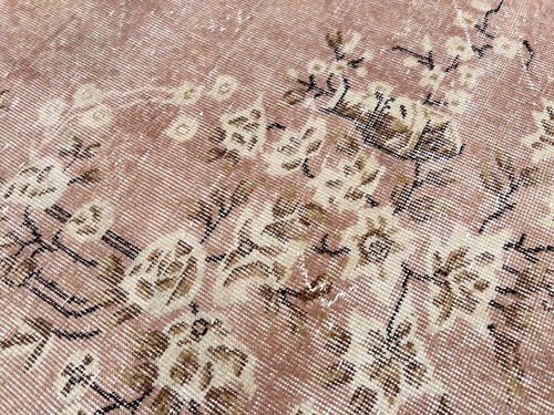 ROUND RUG, DECOR VINTAGE OUSHAK WOOL HAND-KNOTTED DECORATIVE TURKISH ROUND RUG - Picture 9 of 11