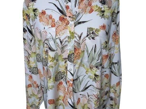Chico’s Blouse Top Silky Soft Desert Bouquet Half Placket Chicos 2 Womens 12 14 - Picture 6 of 14