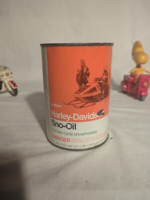 Very Rare Vintage Harley Davidson Two Cycle Sno-Oil Snowmobile Oil Can FULL!! 