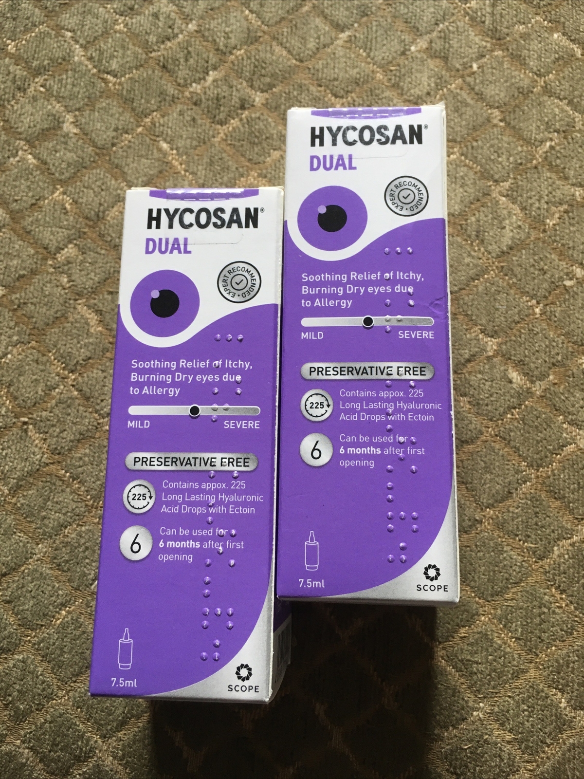 2x Hycosan Dual Preservative Free Moisturising Dry Eye Drops 7.5ml 07
