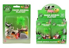 KandyToys Farm Animals 12 Piece Large Set Realistic Farmyard Animals
