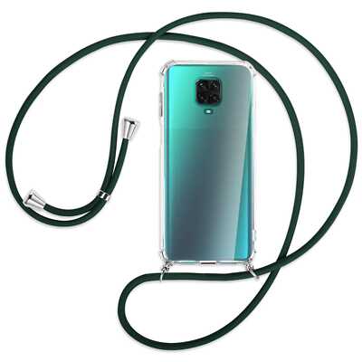 Handykette für Xiaomi Redmi Note 9 Pro / 9S dunkelgrün Hülle mit Band Kordel