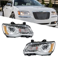 Headlight Assembly For Chrysler 300 2011-2014 Headlamps Left+Right Side Halogen