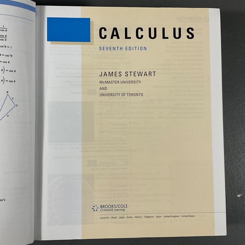 Calculus By James Stewart 7th Edition Hardcover Book Brooks/Cole 2012 U.S.A. - Picture 9 of 24