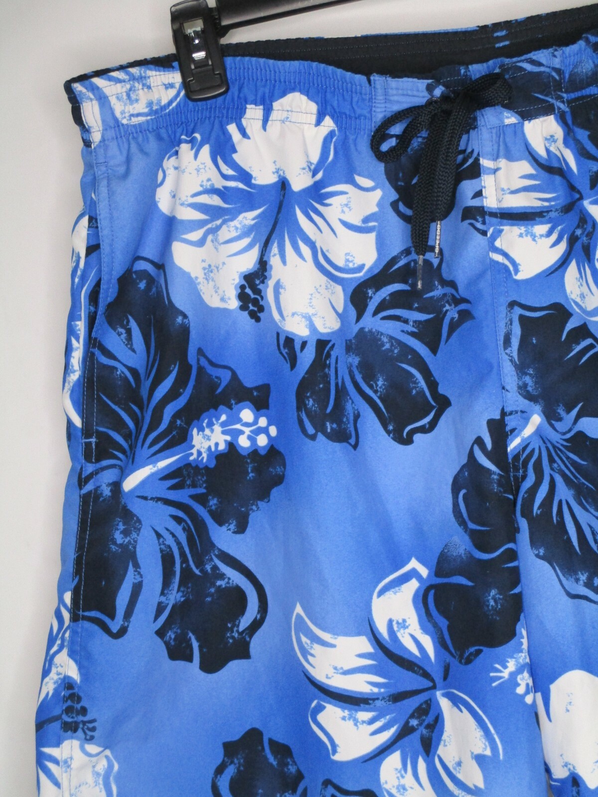 Speedo Mens Swim Shorts Large Blue Aloha Lace Up Poly… Gem