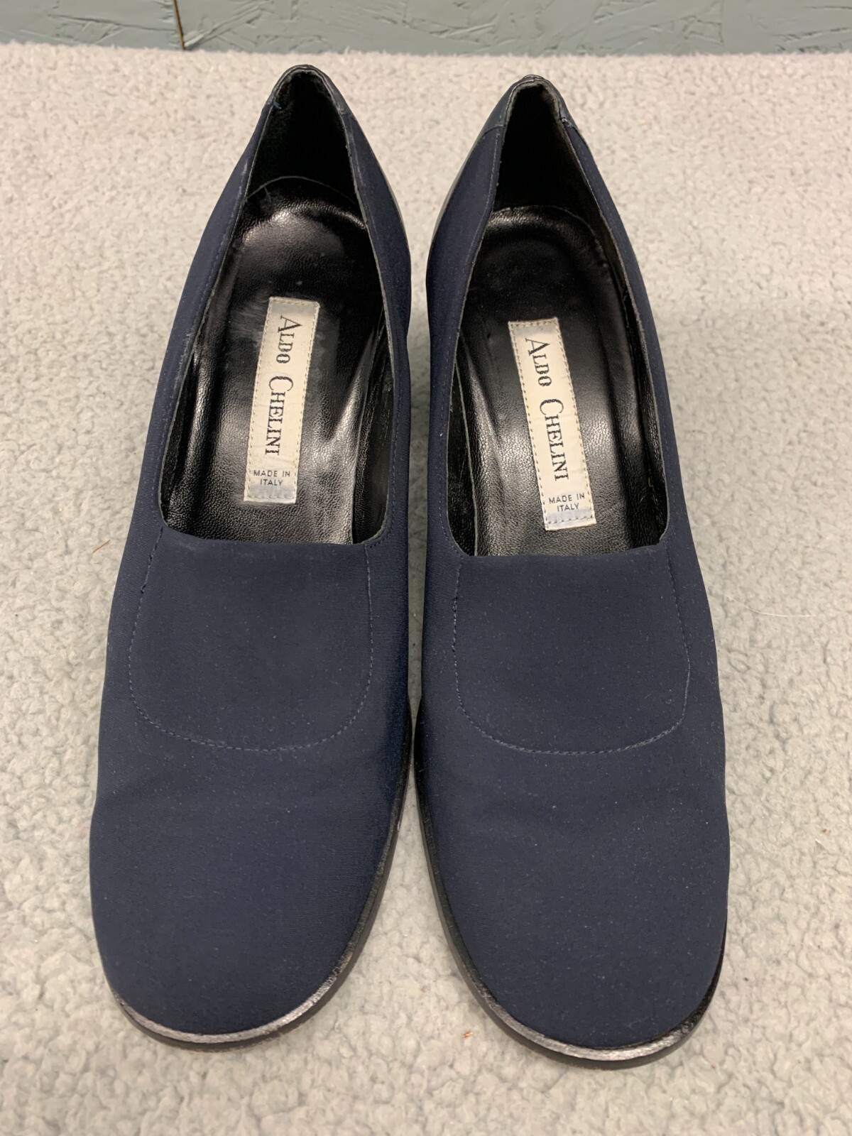 SAOLA Decolte donna Aldo Chelini 8 5M nere tacco a blocco Made in Italy suola in pelle