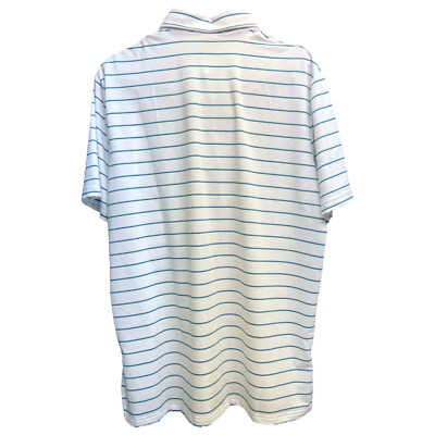 RLX Polo Ralph Lauren White Green Stripe Short Sleeve Wicking