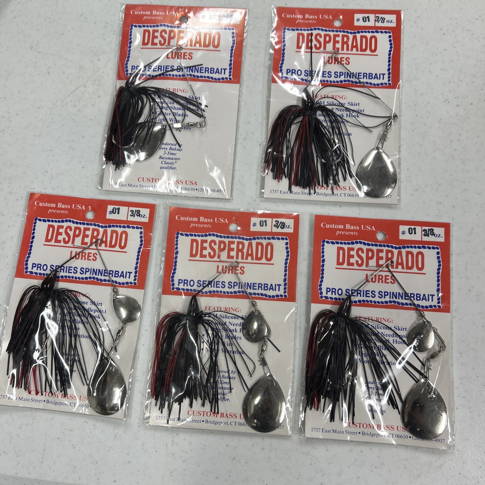 5pc 3/8oz Nos Desperado Pro Series Spinnerbait “Tough Find” - Image 3