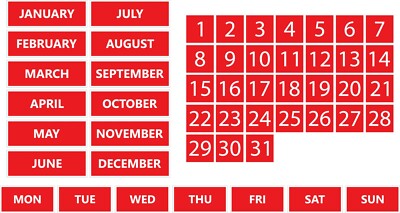 Whiteboard Calendar Magnet Non-Abbreviated Bundle by DCM Solutions