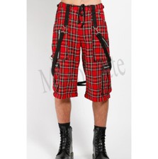 Men Gothic Cyber Chain Pant Trousers Handmade Black/Red Electro bondage Rave