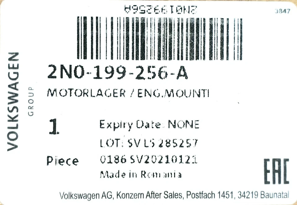 Support Moteur Original Volkswagen 2N0199256A VW Crafter - Photo 2/4
