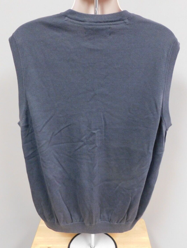 Pebble Beach Cotton Knit Sweater Vest Mens  Gray with Argyle  Size XL - Picture 2 of 5