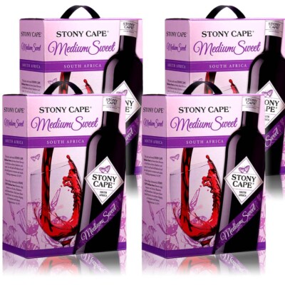 Stony Cape Medium Sweet Rot, lieblich, Bag-in-Box, Weinpaket (4x3,0l)
